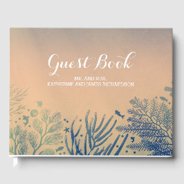 Tropiskt struphuvud Teal Bröllop under vatten Gästböcker