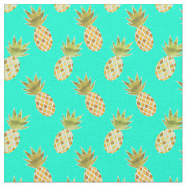 Tropiskt Summertime Watercolor Pineapple Mönster Tyg
