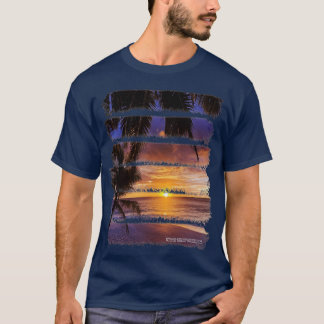 Tropiskt sunset Beach Handflatan Träd Ocean Sand T Shirt