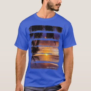 Tropiskt sunset Beach Handflatan Träd Ocean Sand T Shirt