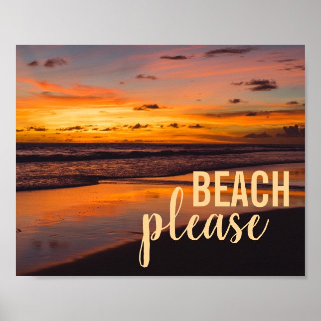 Tropiskt Sunset Beach, tack Poster (Framsidan)