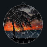 Tropiskt sunset Handflatan Träd i Karibien Darttavla<br><div class="desc">Tropical Sunset Handflatan Träd i Karibien Dart Board gör ett bra tillägg till spelrummet. Upphovsrätt Denise Bennerson,  fotograf</div>