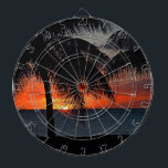 Tropiskt sunset Handflatan Träd i Karibien Darttavla<br><div class="desc">Tropical Sunset Handflatan Träd i Karibien Dart Board gör ett bra tillägg till spelrummet. Upphovsrätt Denise Bennerson,  fotograf</div>