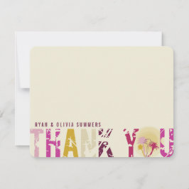 Tropiskt Sunset Handflatan Träd Photo Bröllop Tack