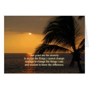 Tropiskt Sunset-kort för Serenity Prayer OBS Kort