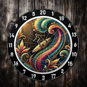 Tropiskt Surfer Sunset Wave Art Biet Darttavla