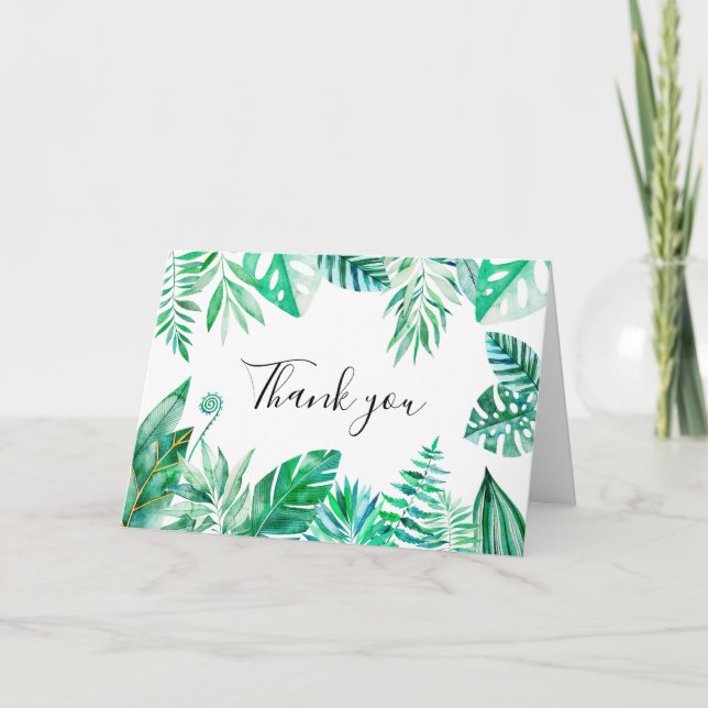 Tropiskt tackkort, tropiskt bröllop-kort tack kort (Framsida)