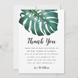 Tropiskt tema Baby Shower Greenery Tack Kort