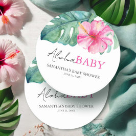 Tropiskt tema Baby Shower Underlägg Papper Rund