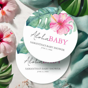 Tropiskt tema Baby Shower Underlägg Papper Rund
