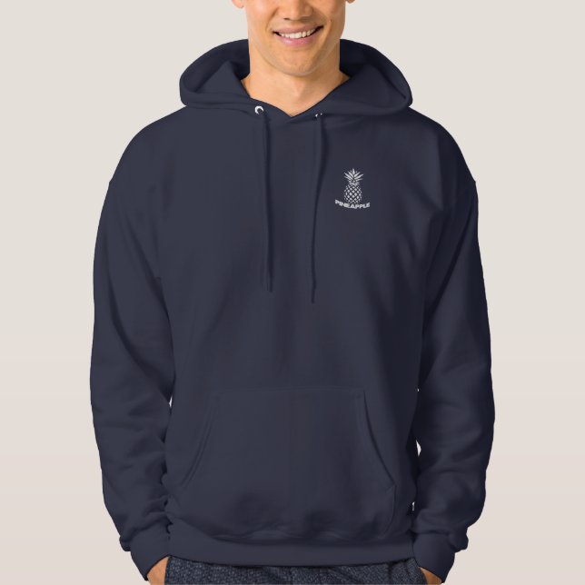 Tropiskt tema för Logotyp av vit ananas Hoodie (Framsida)