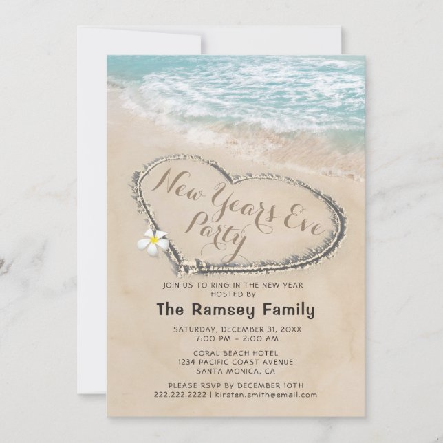 Tropiskt Thned Nyårsafton Party Inbjudningar (Framsida)