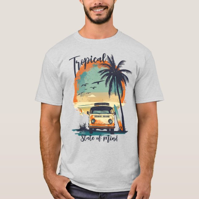 Tropiskt tillstånd för Mind Retro Beach T Shirt (Framsida)