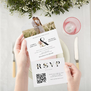Tropiskt torkat Ampersand-foto QR-kod Bröllop