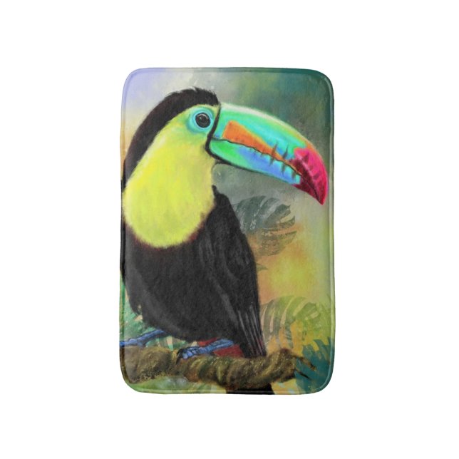Tropiskt Toucan Bath Mat Badrumsmatta (Framsidan (Vertikal))