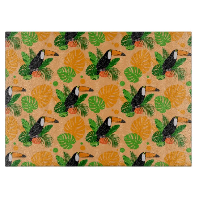 Tropiskt Toucan Bird Seamless Mönster (Framsidan)