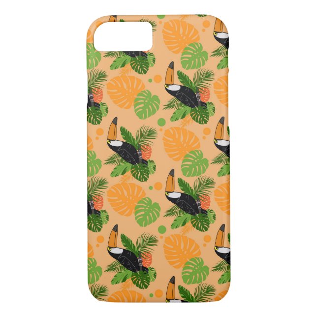 Tropiskt Toucan Bird Seamless Mönster Case-Mate iPhone Skal (Baksida)