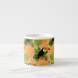 Tropiskt Toucan Bird Seamless Mönster Espressomugg