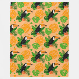 Tropiskt Toucan Bird Seamless Mönster Fleecefilt