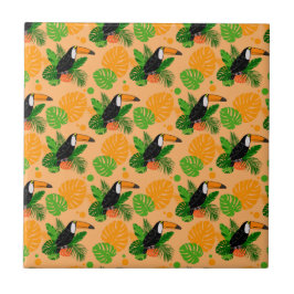 Tropiskt Toucan Bird Seamless Mönster Kakelplatta