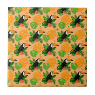 Tropiskt Toucan Bird Seamless Mönster Kakelplatta