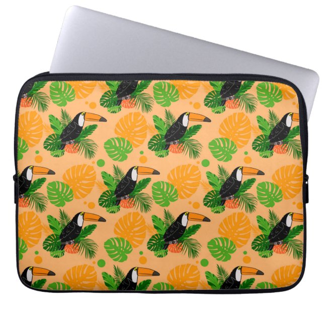 Tropiskt Toucan Bird Seamless Mönster Laptop Fodral (Framsidan)
