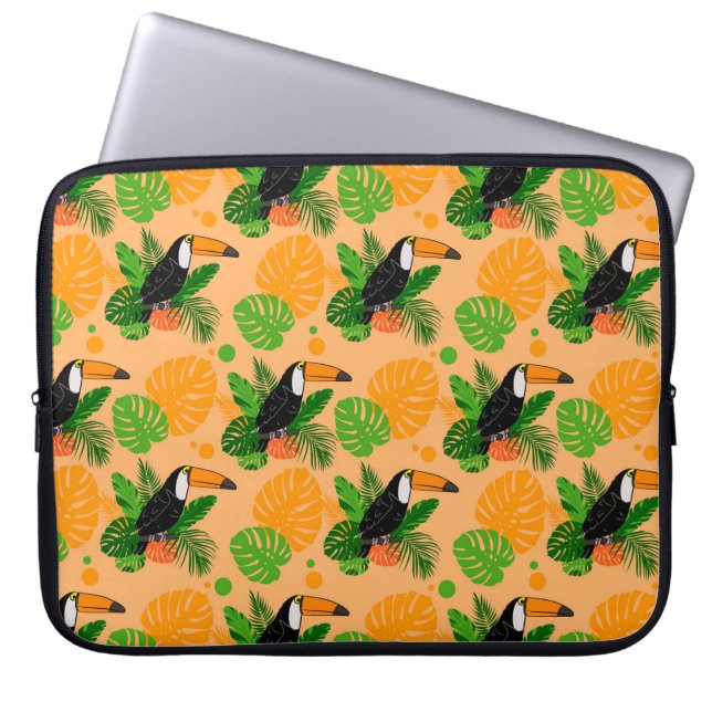Tropiskt Toucan Bird Seamless Mönster Laptop Fodral (Framsidan)
