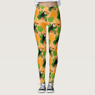 Tropiskt Toucan Bird Seamless Mönster Leggings