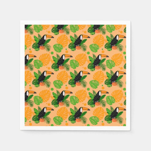 Tropiskt Toucan Bird Seamless Mönster Pappersservett (Framsidan)