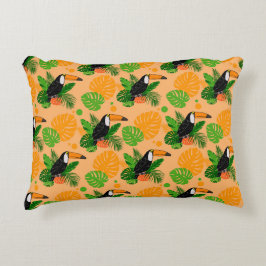 Tropiskt Toucan Bird Seamless Mönster Prydnadskudde