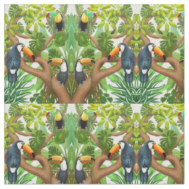 Tropiskt Toucan fågeltyg Tyg