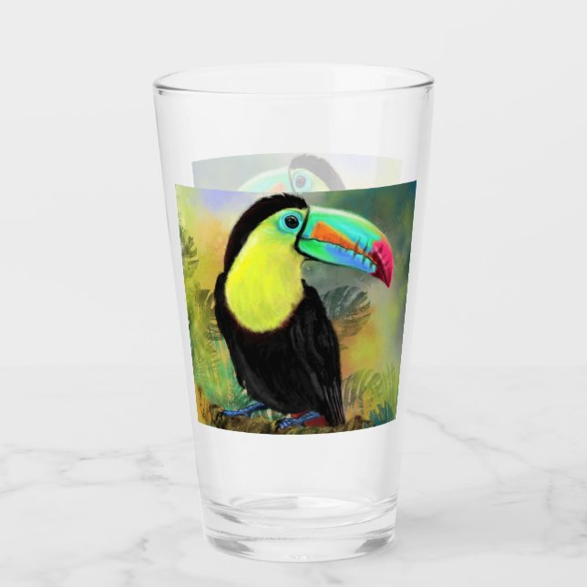 Tropiskt Toucan-glas Glaskopp (Framsida)