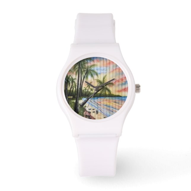 TROPISKT TRÄD BEACH-BLINDER HANDFLATAN ARMBANDSUR (Framsida)