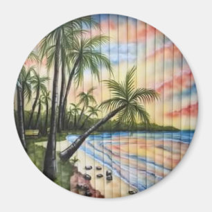 TROPISKT TRÄD BEACH-BLINDER HANDFLATAN MAGNET