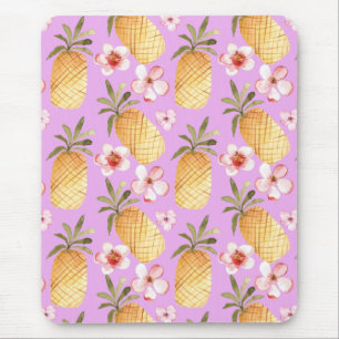 Tropiskt tryck av retro-ananas på lilak-bakgrund musmatta