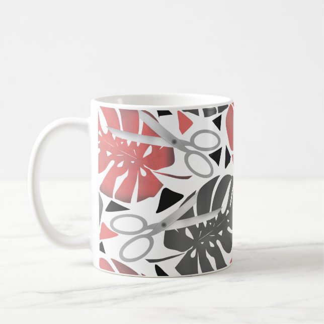 Tropiskt tryck monstera blad sax djungel exotisk kaffemugg (Vänster)