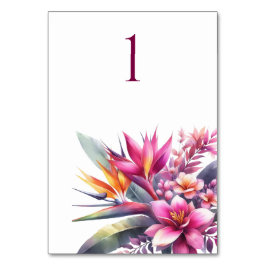 Tropiskt tryckfärgskort Bliss-Bröllop Bord Bordsnummer