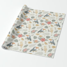 Tropiskt Tukan- och Papaya-mönster Presentpapper