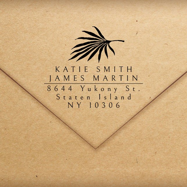 Tropiskt två efternamn Modern par Returadress Stämpel (Skapare uppladdad)