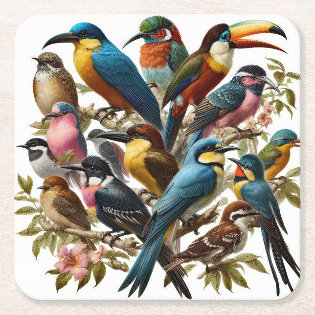 Tropiskt Underlägg Papper Kvadrat (Framsidan)