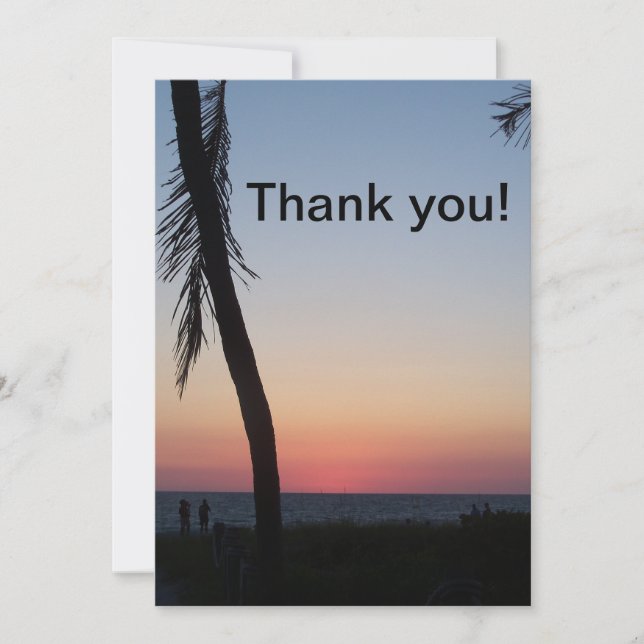 Tropiskt uppfällt mot uppfällt tackkort tack kort (Framsida)