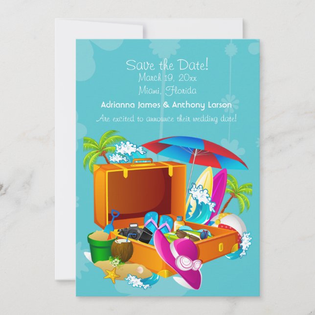 Tropiskt utflykts-kalenderpåminnelse spara datumet (Framsida)