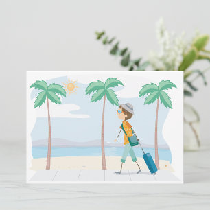 Tropiskt Vacation Traveler Roligt Beach Travel Inbjudningar