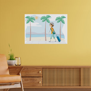 Tropiskt Vacation Traveler Roligt Beach Travel Poster