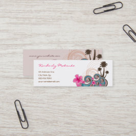 Tropiskt Vågar Shock rosa Hibiscus Beach Handflata Mini Visitkort