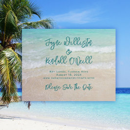 Tropiskt Vatten Modern Spara datumkortet Bröllop