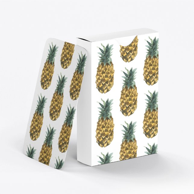 Tropiskt vattenfärgad ananas, sömlös Mönster Casinokort (Skapare uppladdad)