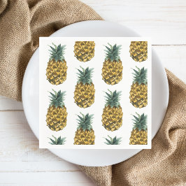 Tropiskt vattenfärgad ananas, sömlös Mönster Pappersservett