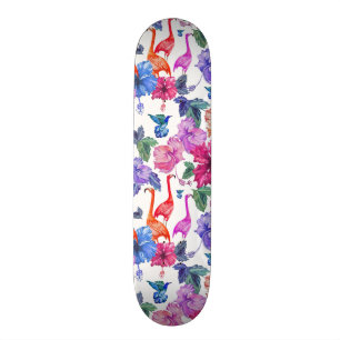 Tropiskt vattenfärgmönster old school skateboard bräda 18 cm