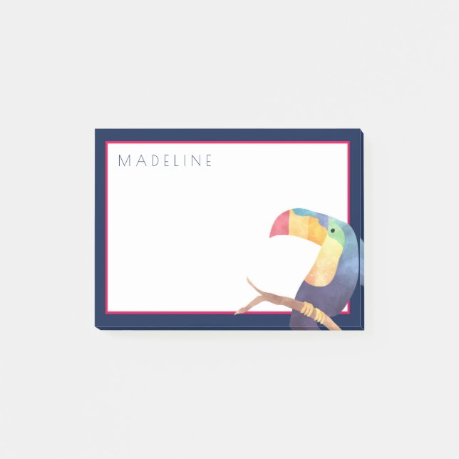 Tropiskt | Vattenfärgpekare Post-it Block (Framsida)